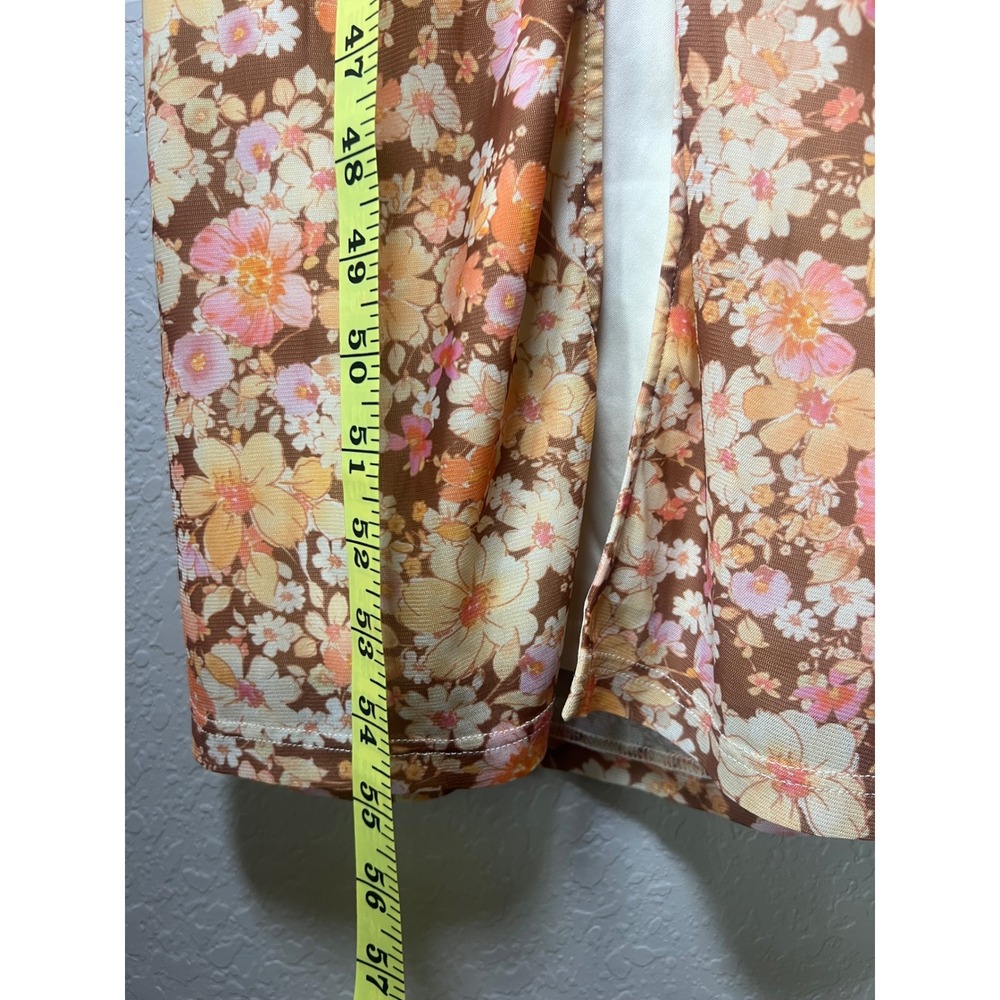 Hansen & Gretel Floral Cutout Maxi Dress Orange Pink Flower Power 70s Style S - Picture 7 of 9